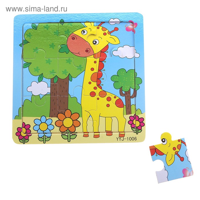 Пазл "Жираф", 9 элементов - Фото 1