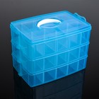 Бокс пластиковый для хранения, 3 яруса, 30 отделений, 25×17×18 см, цвет МИКС - фото 2487553