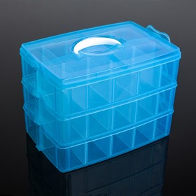 Органайзер для хранения пластиковый, 3 яруса, 30 ячеек, 25×17×18 см, цвет МИКС