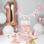 Набор для оформления праздника «1 годик дочке», воздушные шары, гирлянда, топпер, колпачки, снек-боксы - Фото 2