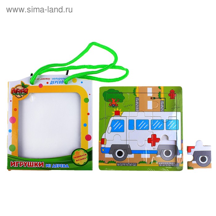 Пазл "Скорая помощь", 9 элементов с цветным основанием - Фото 1