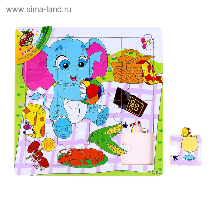 Пазл "Слоник", 16 элементов - Фото 1