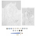 Роспись по холсту "Лошадь" по номерам с красками по 3 мл + кисти + инструкция + крепеж - Фото 3