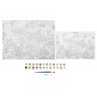 Роспись по холсту "Дельфины" по номерам с красками по 3 мл + кисти + инструкция + крепеж - Фото 3