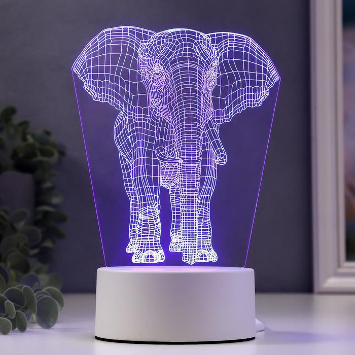 Светильник "Слон" LED RGB от сети 9,5х12,5х19см RISALUX - Фото 1