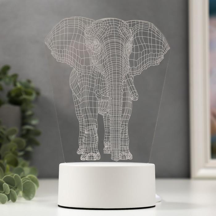 Светильник "Слон" LED RGB от сети 9,5х12,5х19см RISALUX - фото 1908445365
