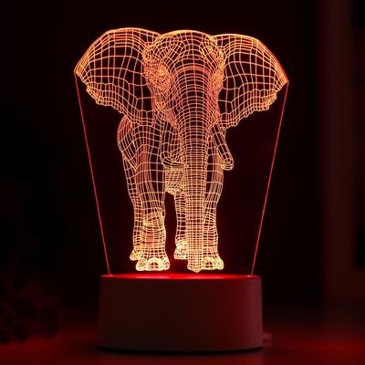 Светильник «Слон» LED RGB от сети 9.5×12.5×19 см RISALUX