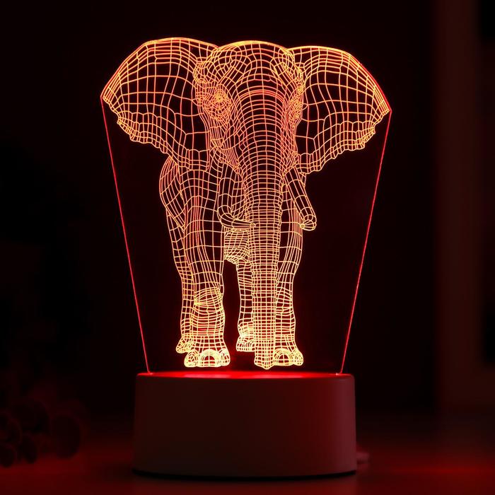 Светильник "Слон" LED RGB от сети 9,5х12,5х19см RISALUX - фото 1889335307