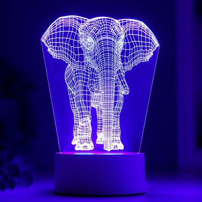 Светильник «Слон» LED RGB от сети 9.5×12.5×19 см RISALUX