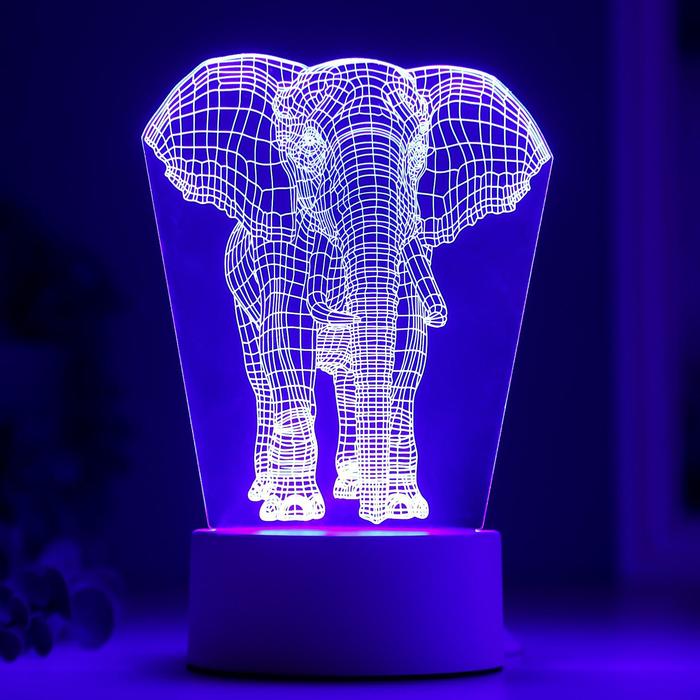 Светильник "Слон" LED RGB от сети 9,5х12,5х19см RISALUX - фото 1908445367
