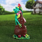 Садовая фигура "Лягушка с контрабасом", зелёный цвет, гипс, 46 см - Фото 1