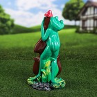 Садовая фигура "Лягушка с контрабасом", зелёный цвет, гипс, 46 см - Фото 3