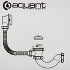 Сифон для ванны Aquant, 1 1/2" x 40, без гофротрубы, с пластиковой решеткой - Фото 3