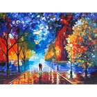 Роспись по холсту "Прогулка по улице" по номерам с красками по 3 мл + кисти + инструкция + крепеж - Фото 1