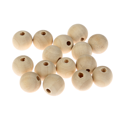 Бусины деревянные d=15 мм (набор 15 шт) без покрытия