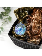 Фонтан настольный с подсветкой «Бронзовый Ганеша и лотосы», от сети, 22×13×13 см 4098093