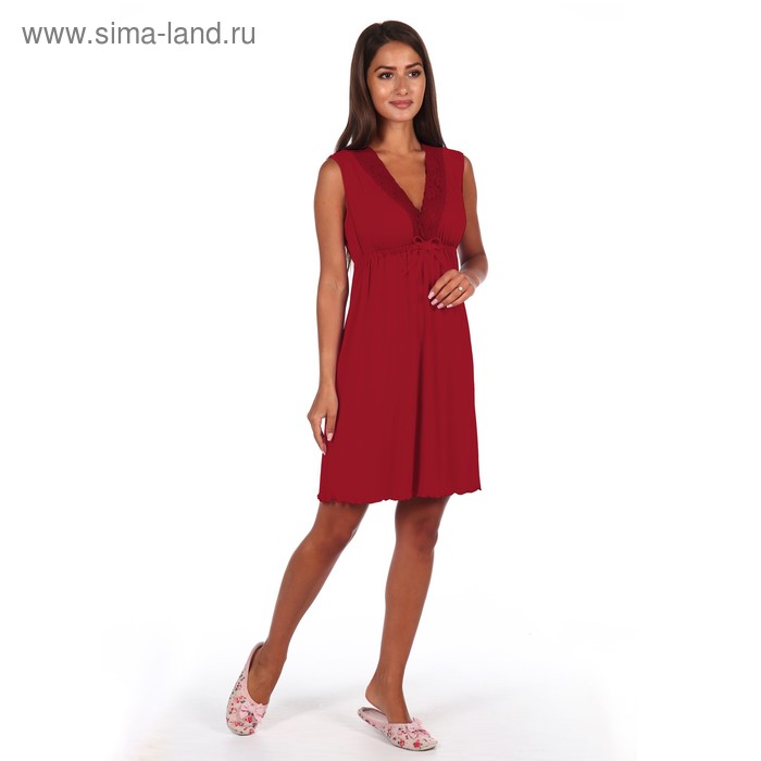 Сорочка женская, цвет бордовый МИКС, размер 48 - Фото 1