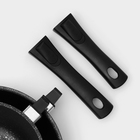 Набор кухонной посуды «Мраморная №3», 6 предметов, крышка, съёмная ручка, антипригарное покрытие, цвет тёмный мрамор - Фото 12