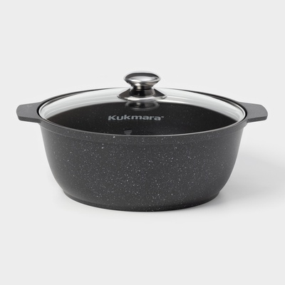 Жаровня KUKMARA, 4 л, d=28 см, h=10.5 см, антипригарное покрытие, серая