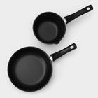 Набор кухонной посуды «Традиция №1», антипригарное покрытие, крышка, цвет чёрный - фото 4268610