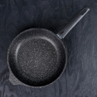 Набор кухонной посуды «Мраморная №6», крышка, съёмная ручка, антипригарное покрытие, цвет тёмный мрамор - фото 8988813