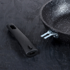 Набор кухонной посуды «Мраморная №6», крышка, съёмная ручка, антипригарное покрытие, цвет тёмный мрамор - Фото 3