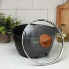 Кастрюля KUKMARA Granit ultra, 4 л, d=26 см, со стеклянной крышкой, антипригарное покрытие, литой алюминий, чёрная - Фото 2