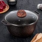 Кастрюля KUKMARA Granit ultra, 4 л, d=26 см, со стеклянной крышкой, антипригарное покрытие, литой алюминий, чёрная - Фото 8