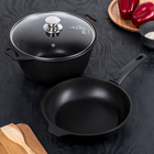 Набор кухонной посуды «Традиция №10», крышка, антипригарное покрытие, цвет чёрный - фото 318169047