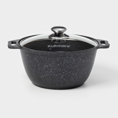 Кастрюля KUKMARA, 3 л, d=24 см, h=17 см, антипригарное покрытие, литой алюминий, тёмно-серая