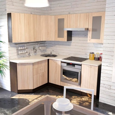 Кухонный гарнитур угловой «Симона мега прайм», 2000×1500 мм, цвет дуб сонома/венге/берилл бежевый