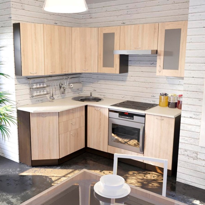 Кухонный гарнитур угловой «Симона мега прайм», 2000×1500 мм, цвет дуб сонома/венге/берилл бежевый - Фото 1