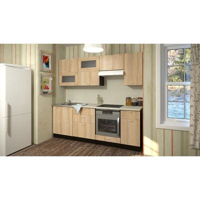 Кухонный гарнитур прямой «Симона компакт», 2200 мм, цвет дуб сонома/венге/берилл бежевый