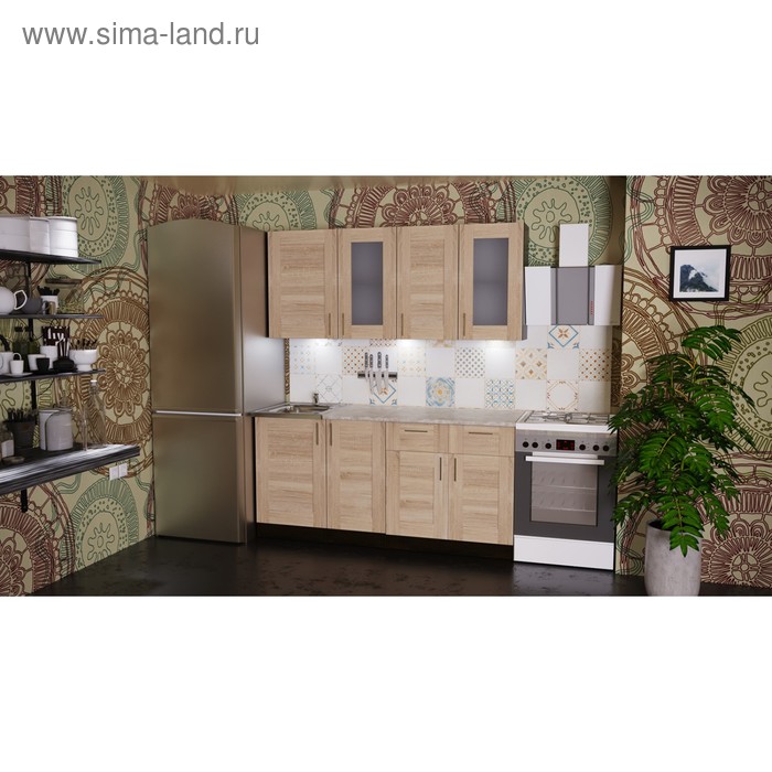 Кухонный гарнитур прямой «Ника демо», 1700 мм, цвет дуб сонома - Фото 1