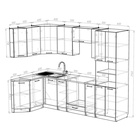 Кухонный гарнитур угловой «Лира гранд прайм», 2600×1400 мм, цвет квадро шимо светлый/белый - Фото 2