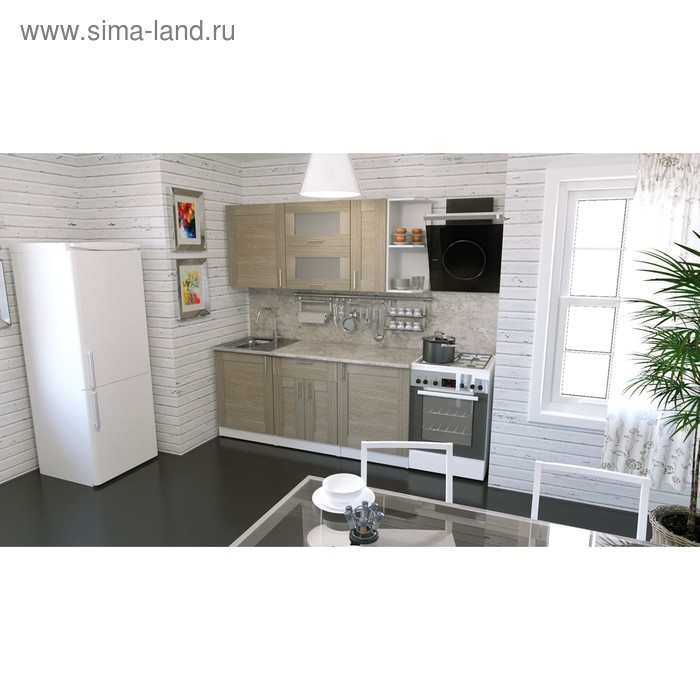 Кухонный гарнитур прямой «Лира макси», 1800 мм, цвет ясень шимо светлый