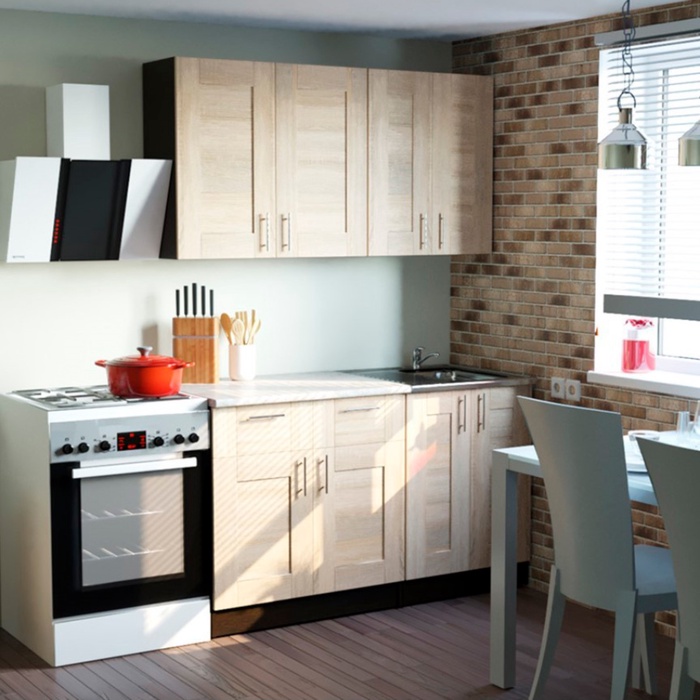 Кухонный гарнитур прямой «Ника медиум», 1400 мм, цвет дуб сонома - Фото 1