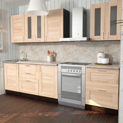 Кухонный гарнитур прямой «Ника компакт», 2200 мм, цвет дуб сонома