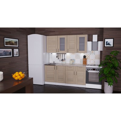 Модульный кухонный гарнитур «Лира. Демо», 1700 мм, цвет ясень шимо светлый