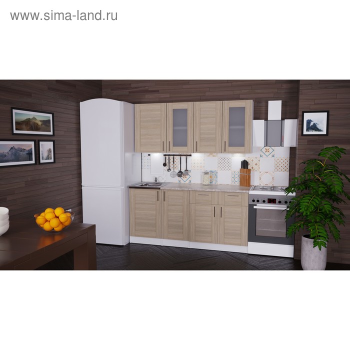 Модульный кухонный гарнитур «Лира. Демо», 1700 мм, цвет ясень шимо светлый - Фото 1