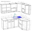 Кухонный гарнитур угловой «Лира мега прайм», 2000×1500 мм, цвет ясень шимо светлый - Фото 2