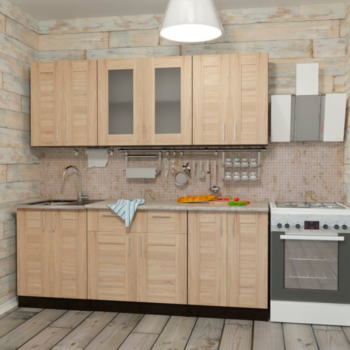 Кухонный гарнитур прямой «Ника ультра», 2000 мм, цвет дуб сонома - Фото 1