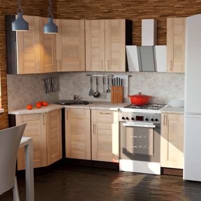 Кухонный гарнитур угловой «Ника литл», 1500×1300 мм, цвет дуб сонома