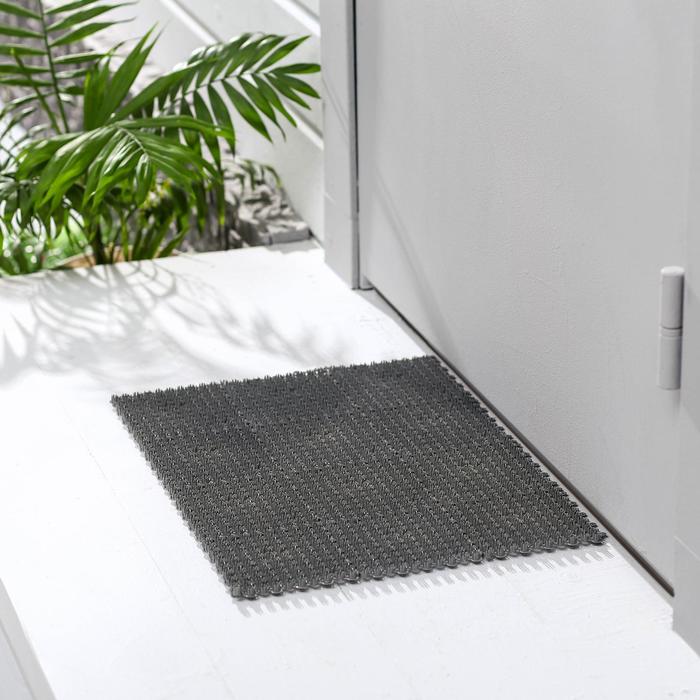 Покрытие ковровое щетинистое «Травка-эконом», 36×48 см, цвет серый - Фото 1