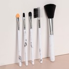 Набор кистей для макияжа «Мрамор», 5 предметов, цвет белый/чёрный - фото 8790351