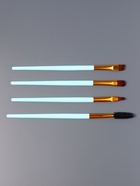 Набор кистей для макияжа COLOR POWER, 4 шт., бирюзовый, золотистый - Фото 3