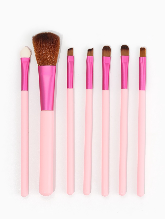 Набор кистей для макияжа, 7 шт., в пластиковом футляре, МИКС - Фото 1