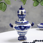 Самовар гжель «гжель», бело-синий,керамика, - Фото 2