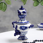 Самовар гжель «гжель», бело-синий,керамика, - Фото 3