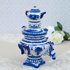 Сувенир "Самовар", большой, гжель, фарфор, 28х15 см - фото 20910485